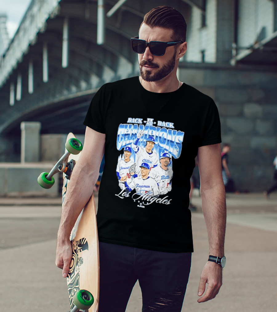 Los Angeles Back To Back Champions Ohtani Freeman Betts 2025 T-Shirt
