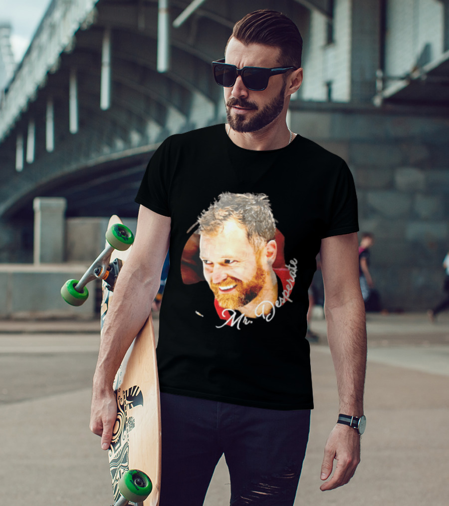 Mr Desperate Smiling Bearded Man Circular Photo T-Shirt