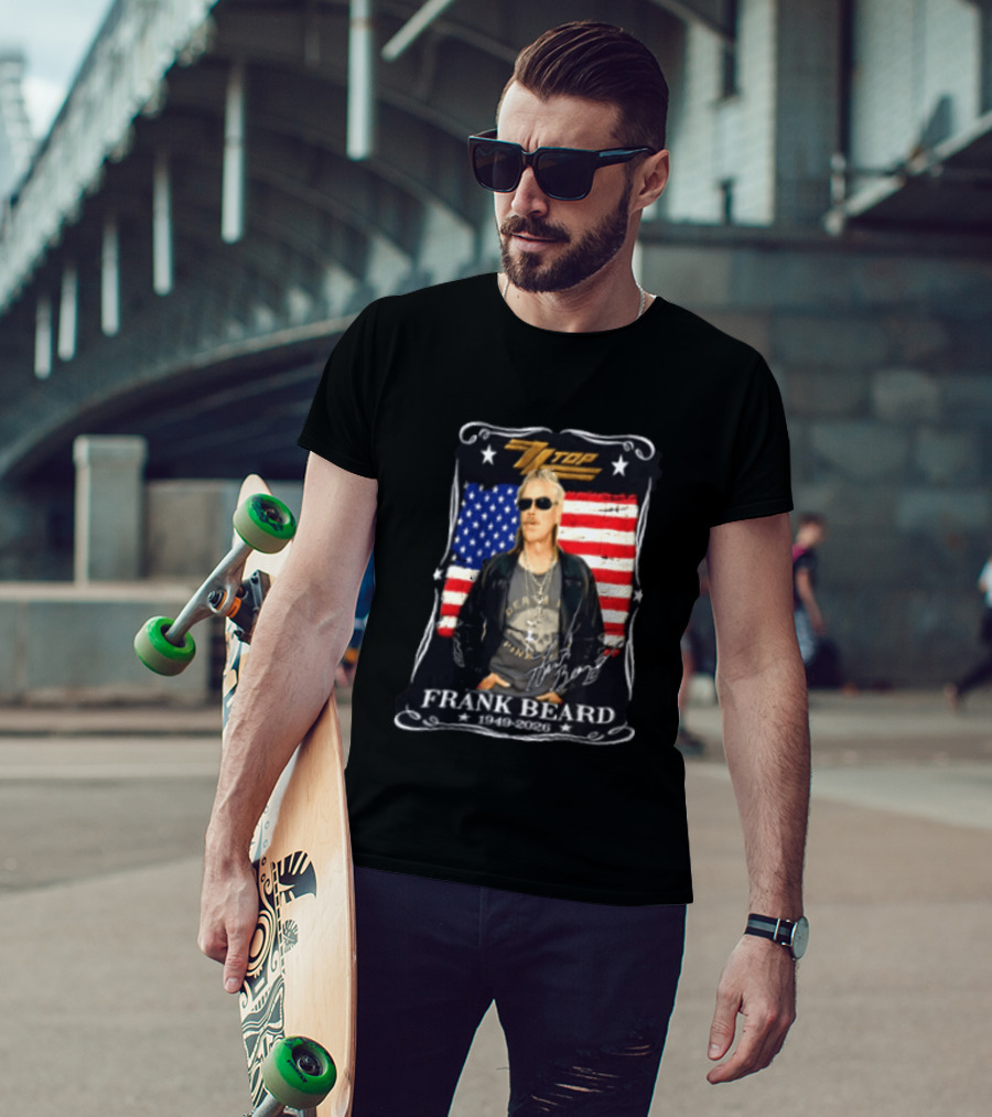 ZZ Top Frank Beard 1949 2026 American Flag Memorial T-Shirt