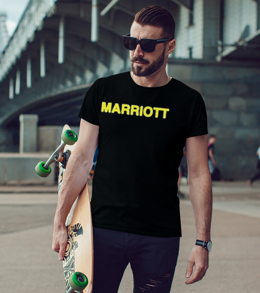 James Marriott Sticker Collage Black Marriott Yellow T-Shirt