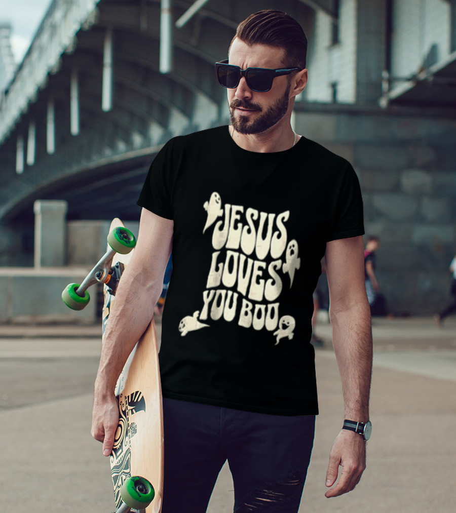 Jesus Loves You Boo Halloween Christian Ghosts T-Shirt