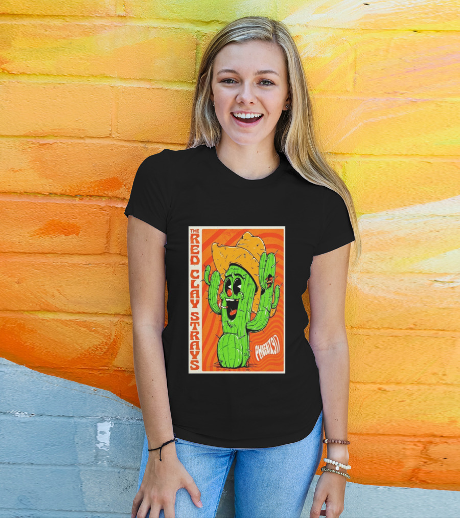 The Red Clay Strays Phoenix Cactus Character 2026 Desert Diamond Arena T-Shirt