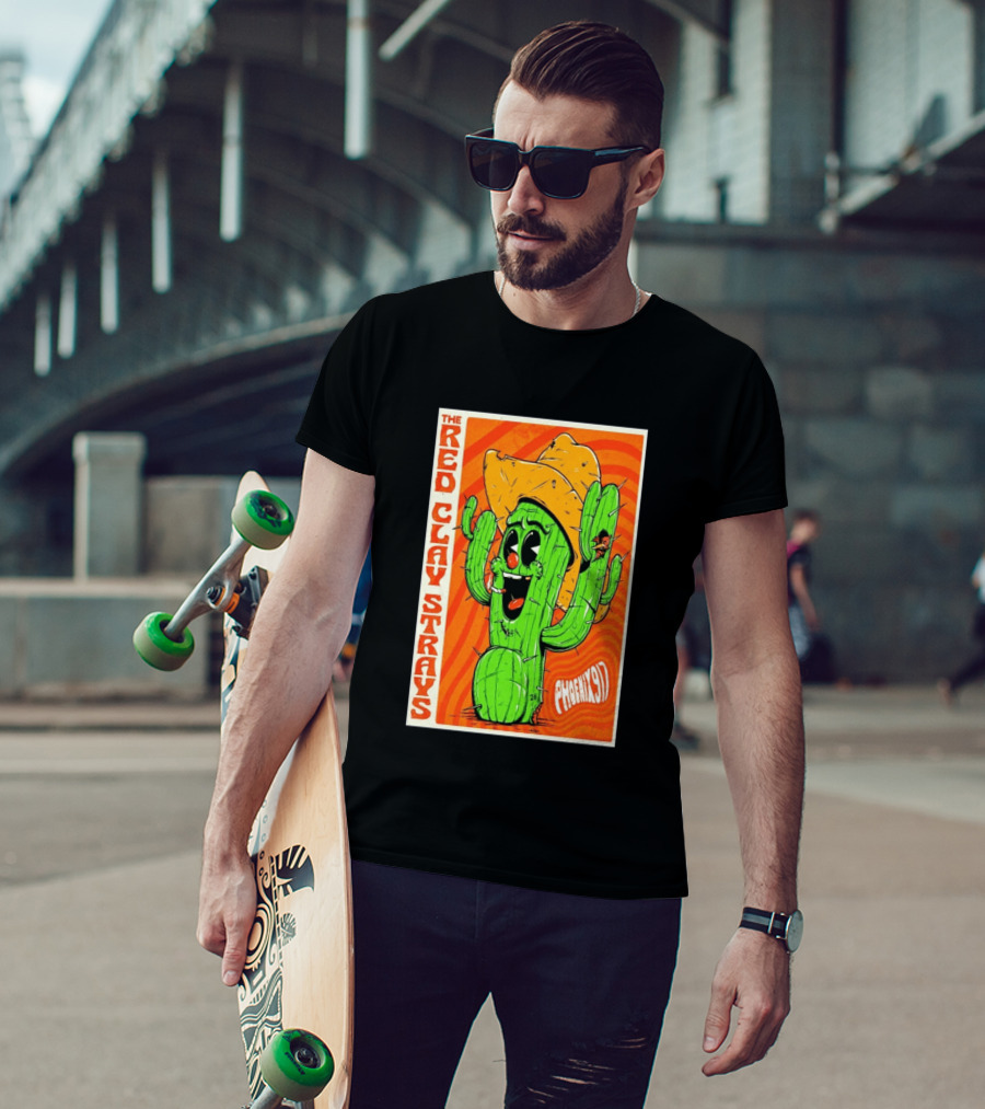 The Red Clay Strays Phoenix Cactus Character 2026 Desert Diamond Arena T-Shirt