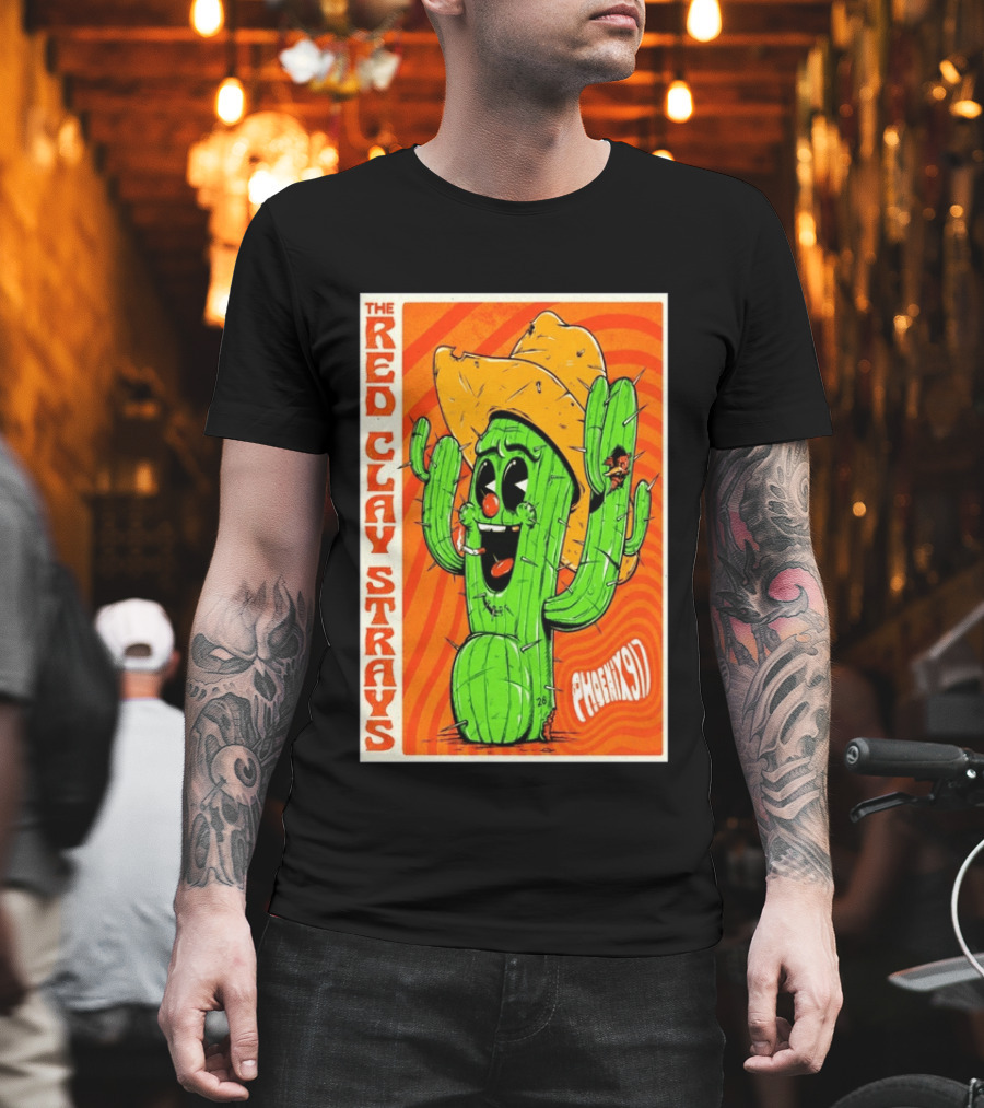 The Red Clay Strays Phoenix Cactus Character 2026 Desert Diamond Arena T-Shirt