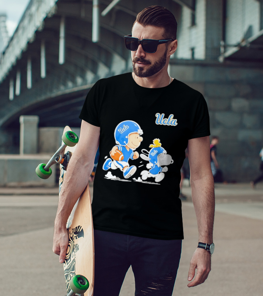 UCLA Charlie Brown Woodstock Snoopy Football NCAA Bruins Collaboration T-Shirt