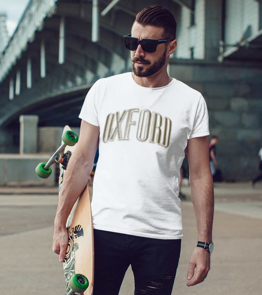 Oxford Beige Crown Pink Brim 3D Embroidered Block Cap T-Shirt