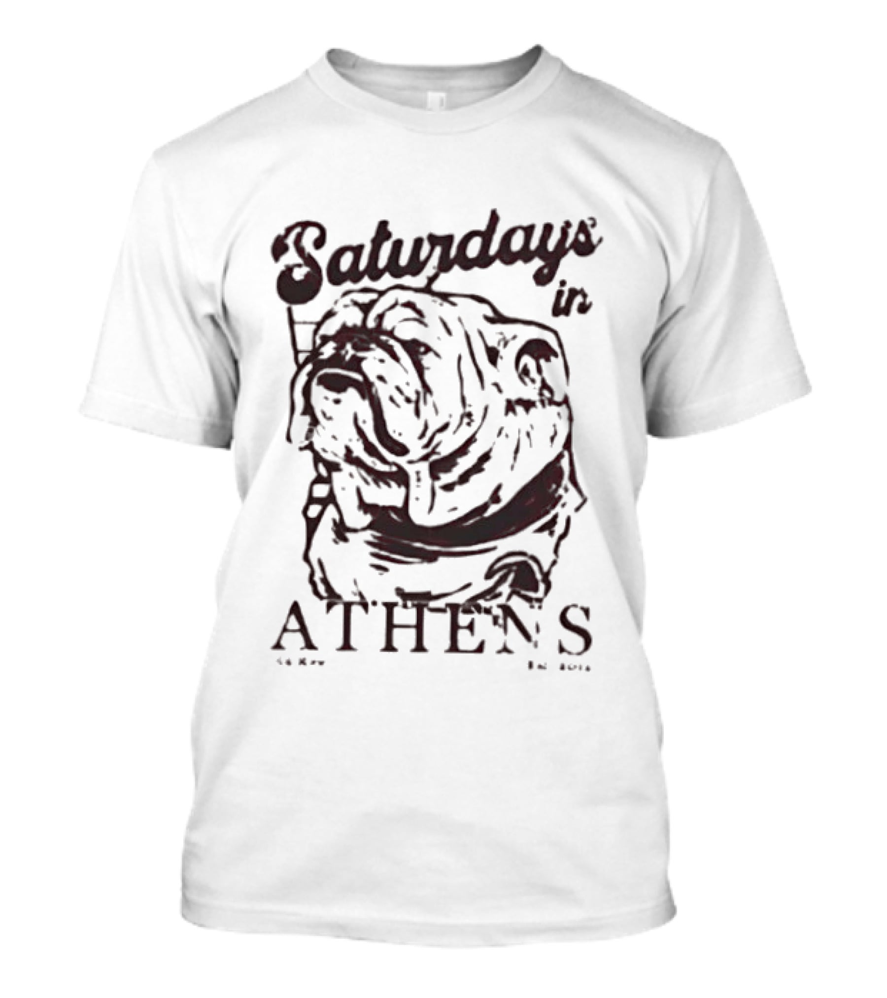 Saturdays In Athens Old Row Est 2014 Bulldog T-Shirt