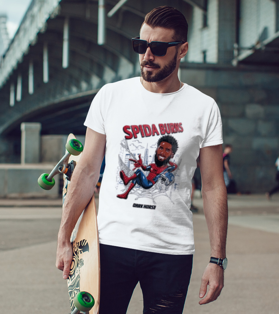 Spida Burns Dark Horse With Spider Man New York Giants T-Shirt