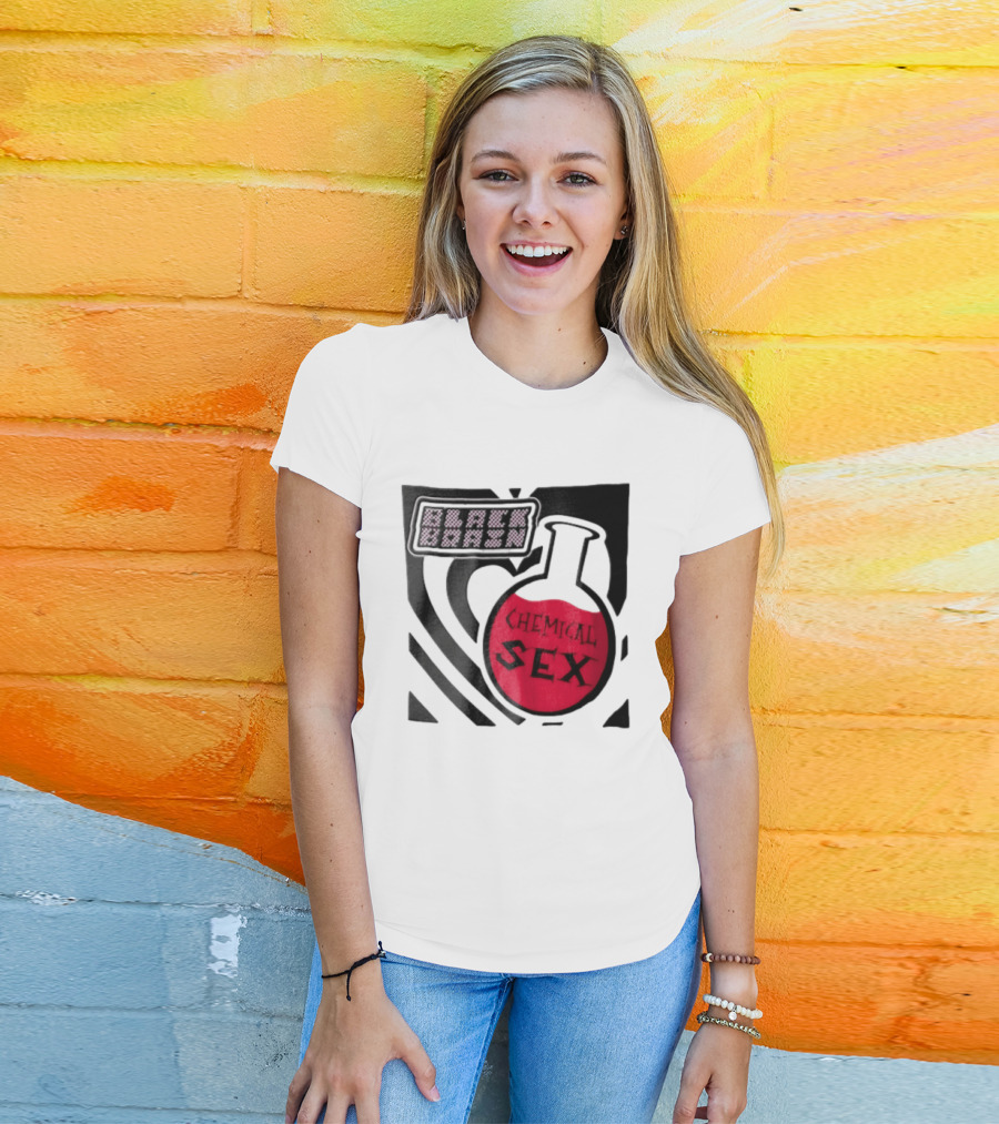 Black Brain Chemical Sex Halftone Heart Flask T-Shirt