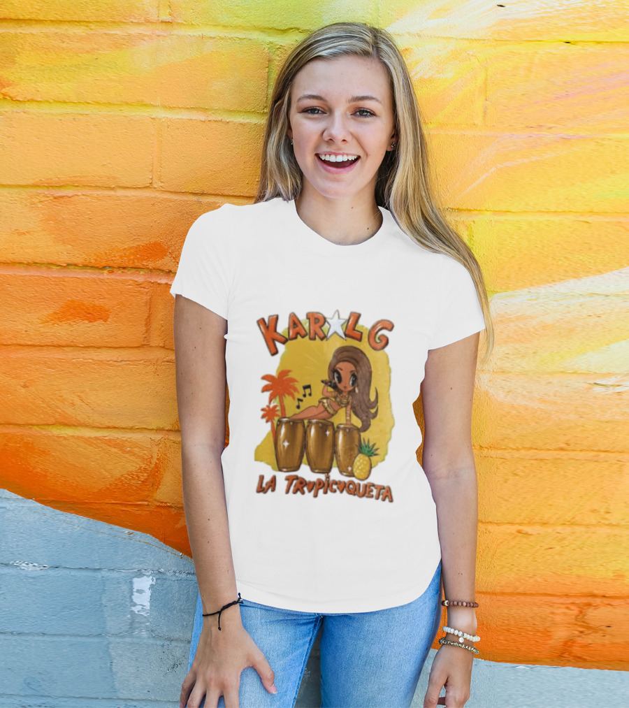 Karol G La Tropicuqueta Tropical Drummer Vibrant Island Vibes T-Shirt