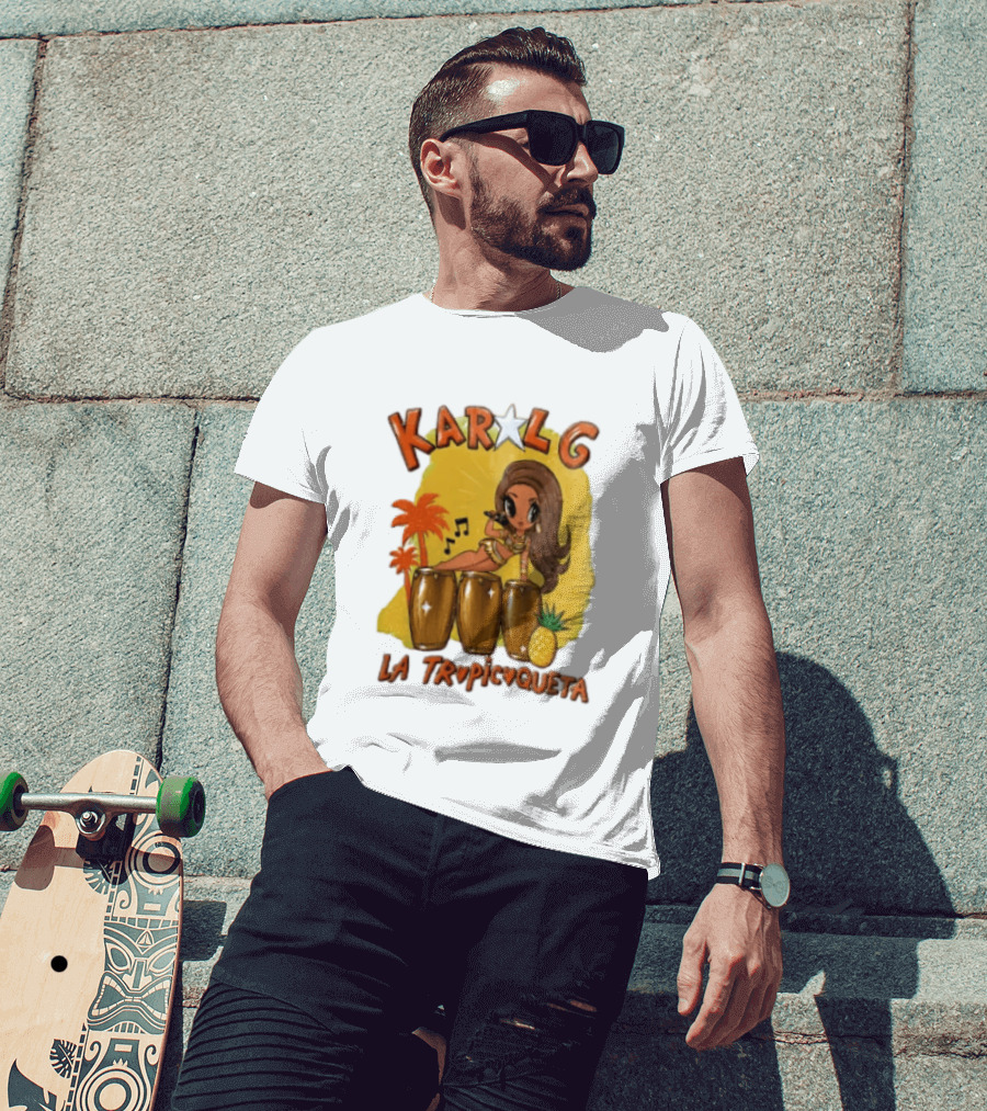 Karol G La Tropicuqueta Tropical Drummer Vibrant Island Vibes T-Shirt