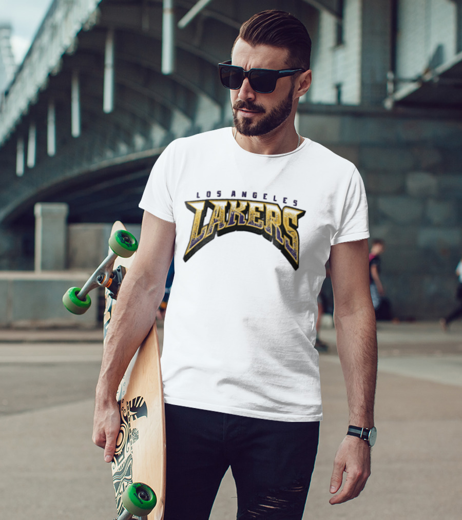 Los Angeles Lakers NBA Distressed Arched Block T-Shirt
