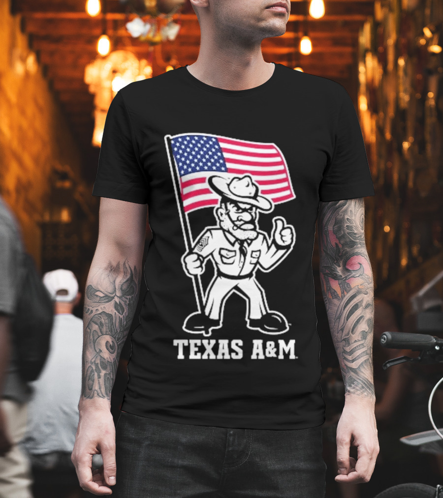 Texas A&M Ol' Sarge 2026 American Flag T-Shirt