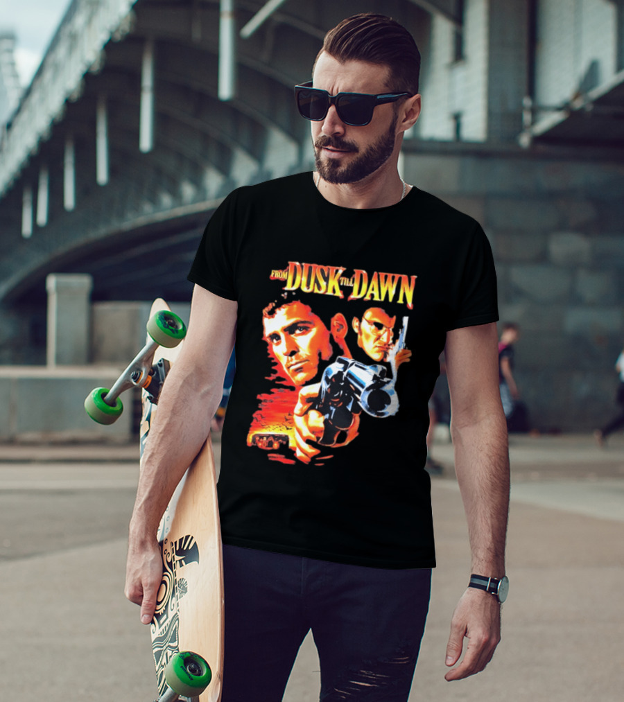 From Dusk Till Dawn Movie Artwork With Two Armed Characters T-Shirt