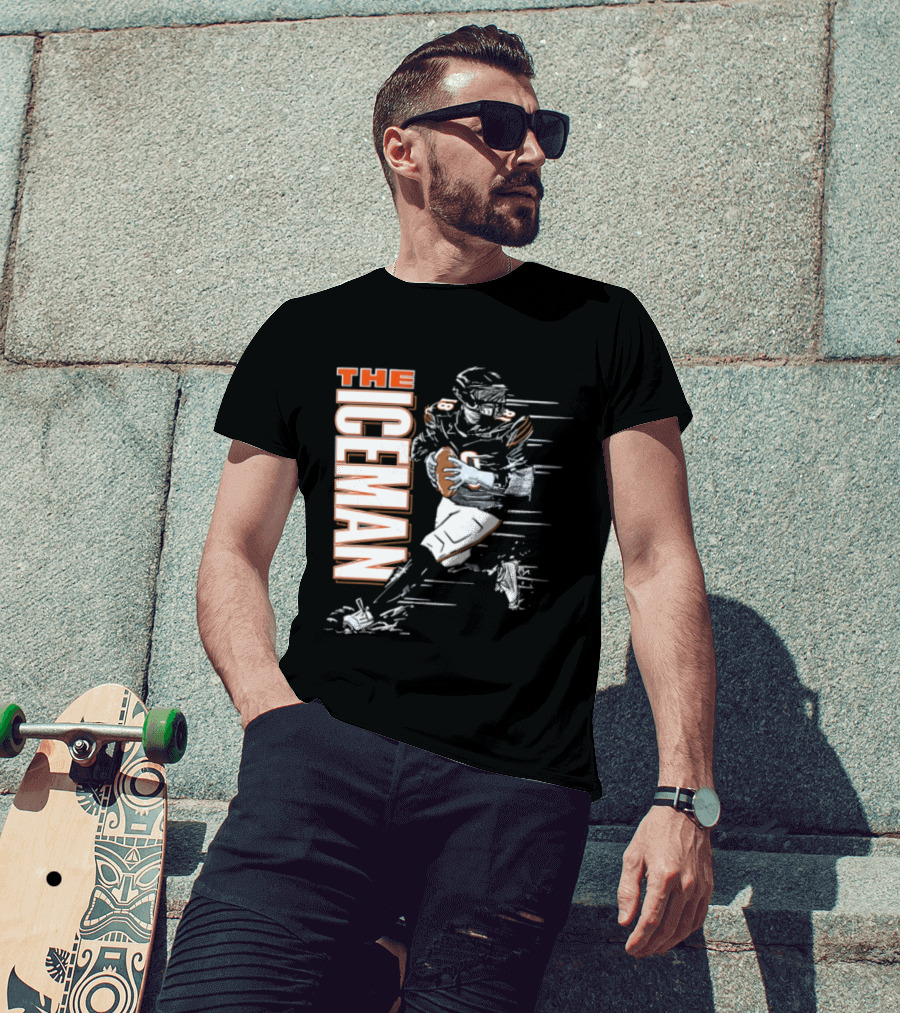 Chicago Bears The Iceman Football Player Running Holding Ball T-Shirt