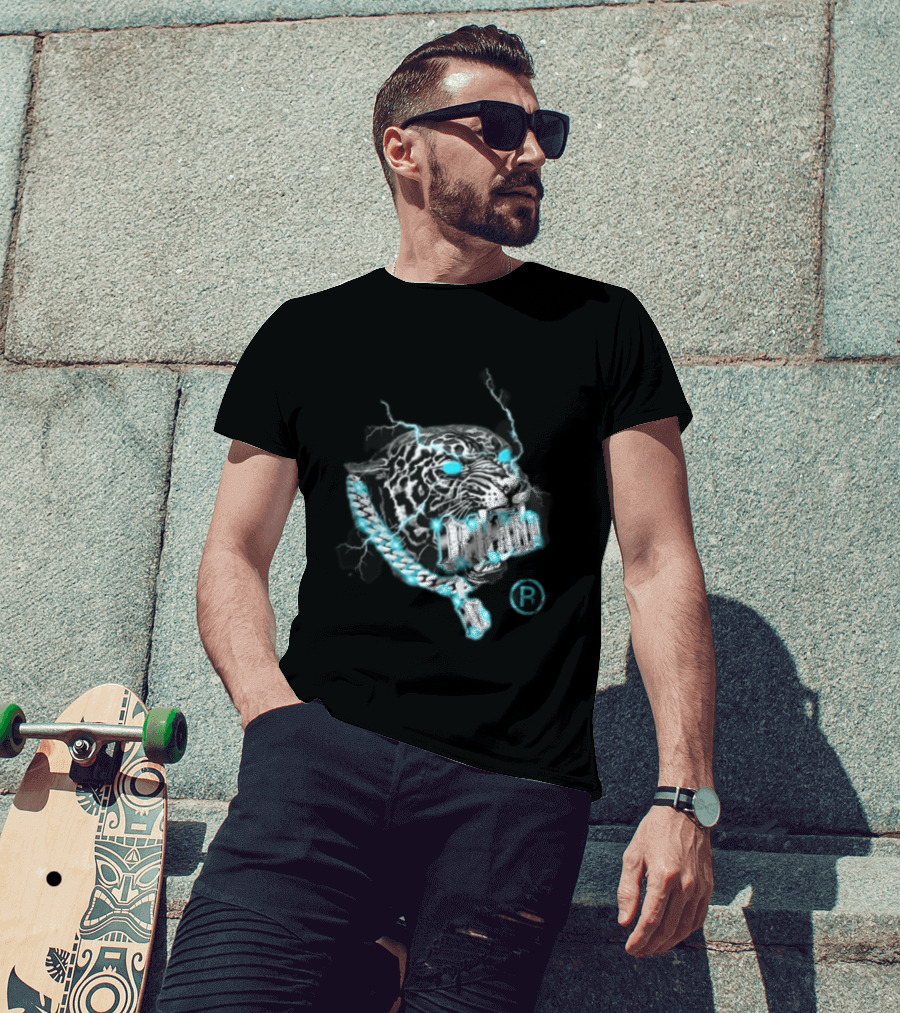 Marvel Black Panther Primal Lightning Panther With Blue Chain T-Shirt
