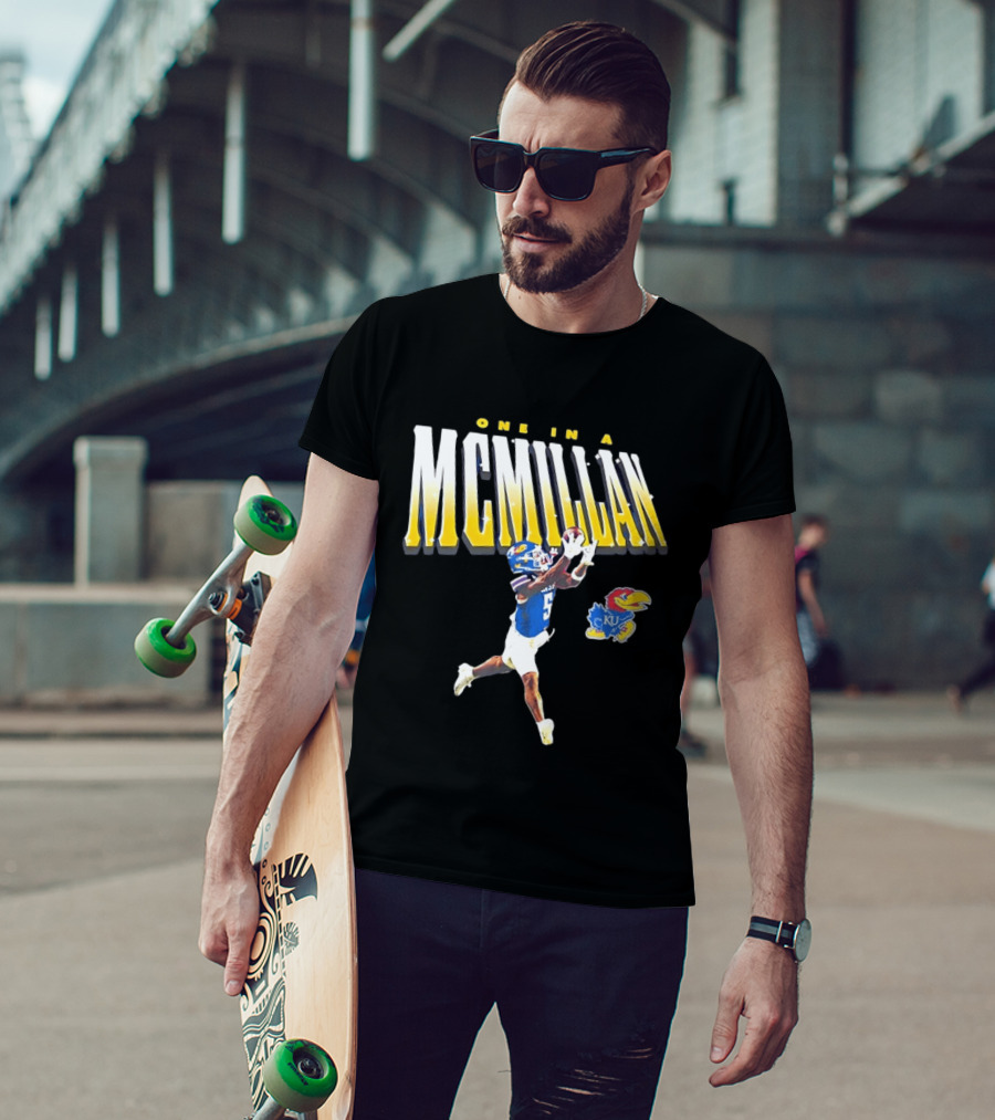 One In A McMillan Kansas Jayhawks KU Football Player Catching T-Shirt