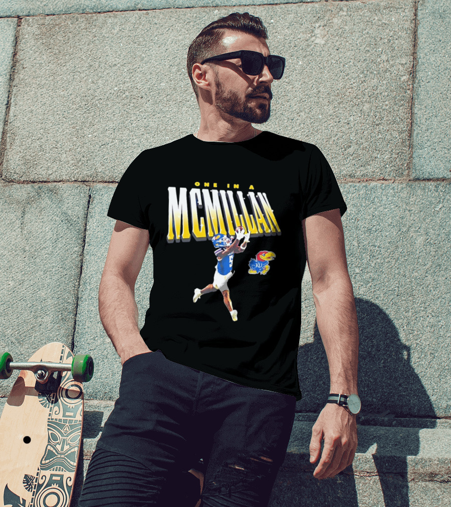 One In A McMillan Kansas Jayhawks KU Football Player Catching T-Shirt