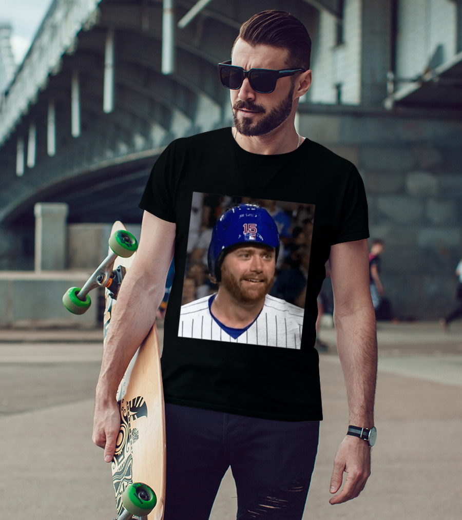 Taylor Davis Cubs Number 15 Helmet Stare T-Shirt