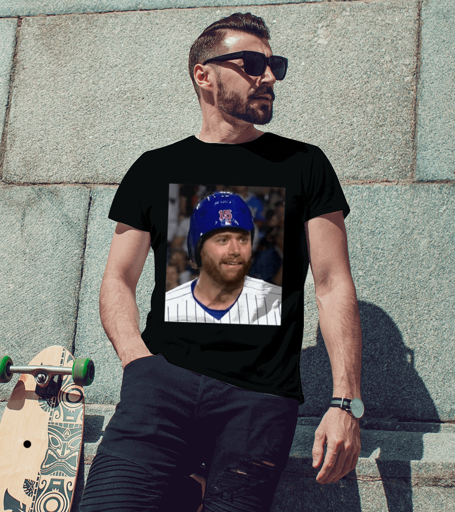 Taylor Davis Cubs Number 15 Helmet Stare T-Shirt