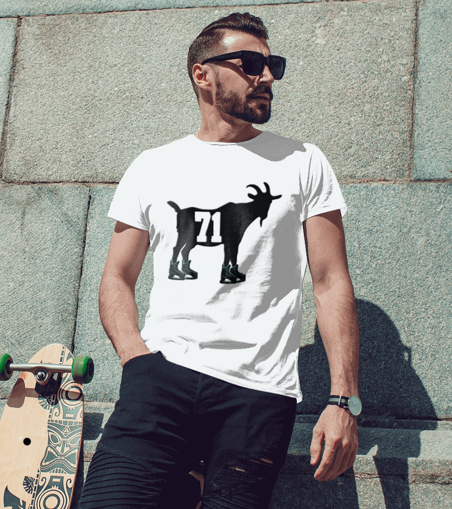 Boston Bruins 71 Goat Ice Skates Attilio Biasca Black T-Shirt