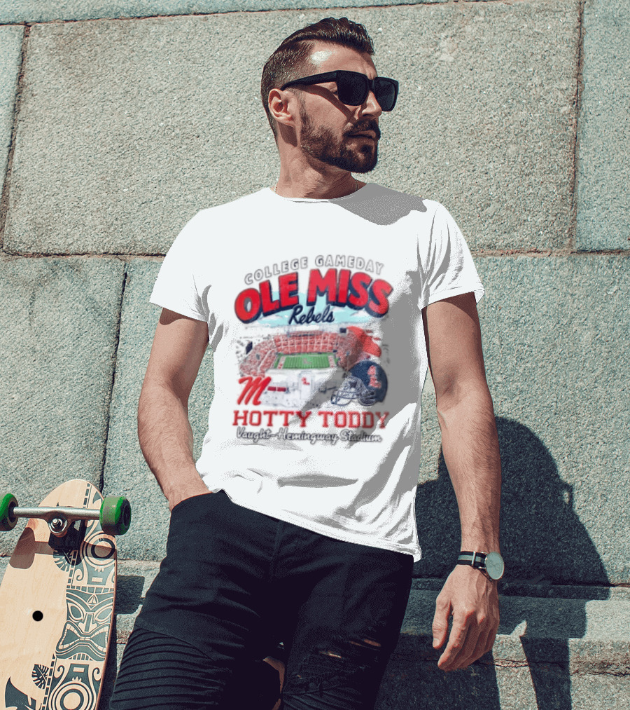College Gameday Ole Miss Rebels Hotty Toddy Football Stadium Helmet T-Shirt
