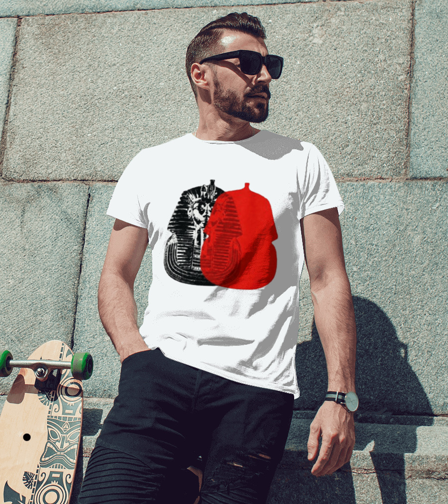 Pyramids Half Marathon Store The Tut Edit Egyptian Pharaoh Mask T-Shirt