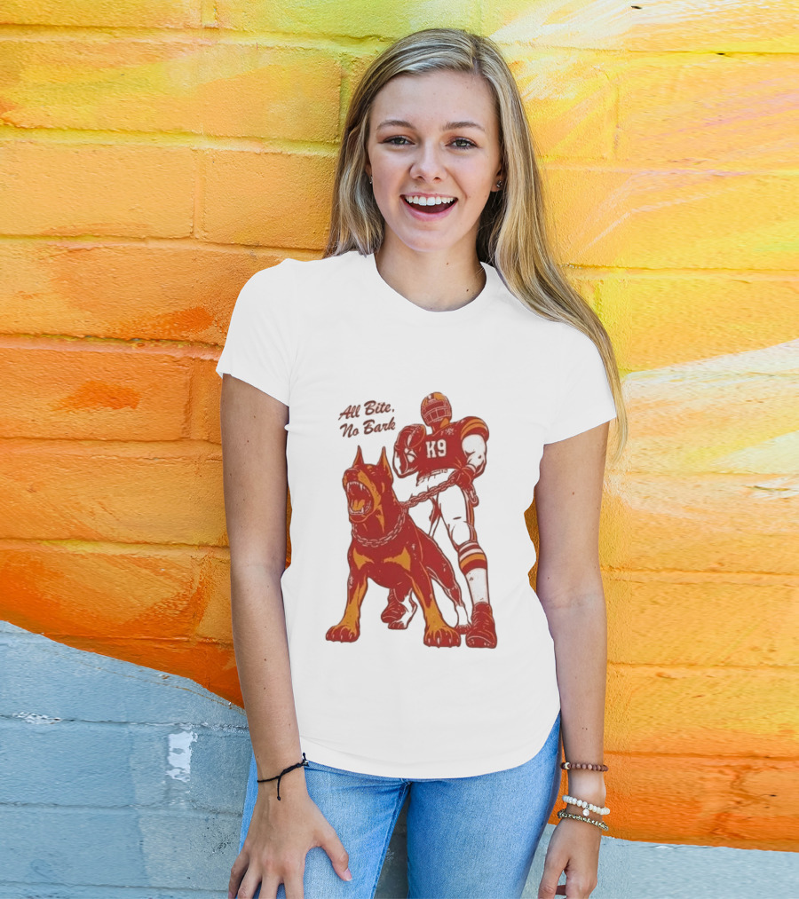 Kenneth Walker III K9 All Bite No Bark Football Player And Dog T-Shirt