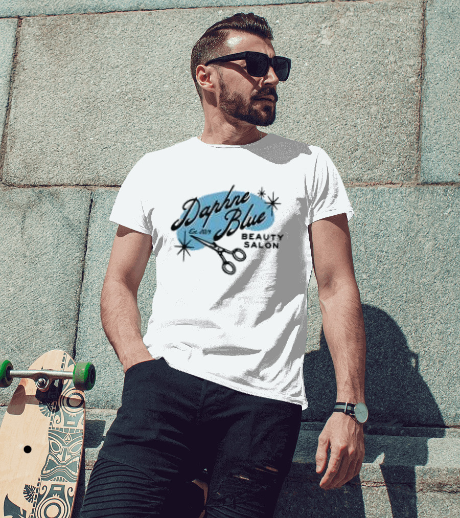Daphne Blue Beauty Salon Est. 1983 Scissors Stars T-Shirt