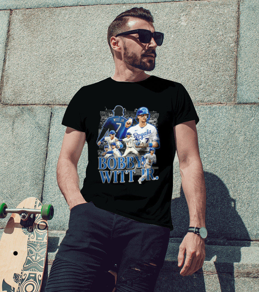 Kansas City Royals Bobby Witt Jr Multiple Poses Collage T-Shirt