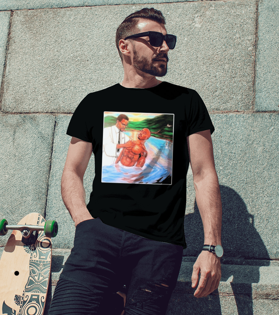 Tupac Shakur Baptism Imagery With Spiritual Symbolism T-Shirt