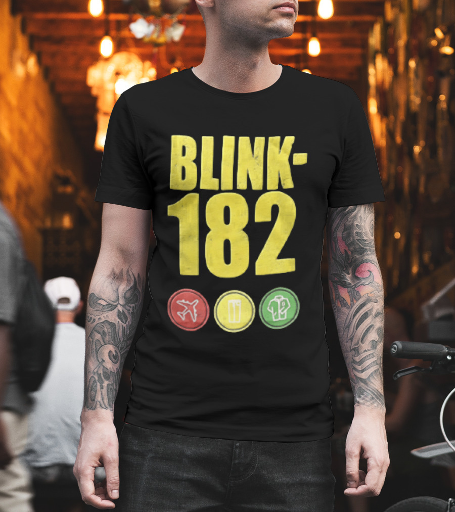 Blink 182 Yellow Airplane Glass T-Shirt