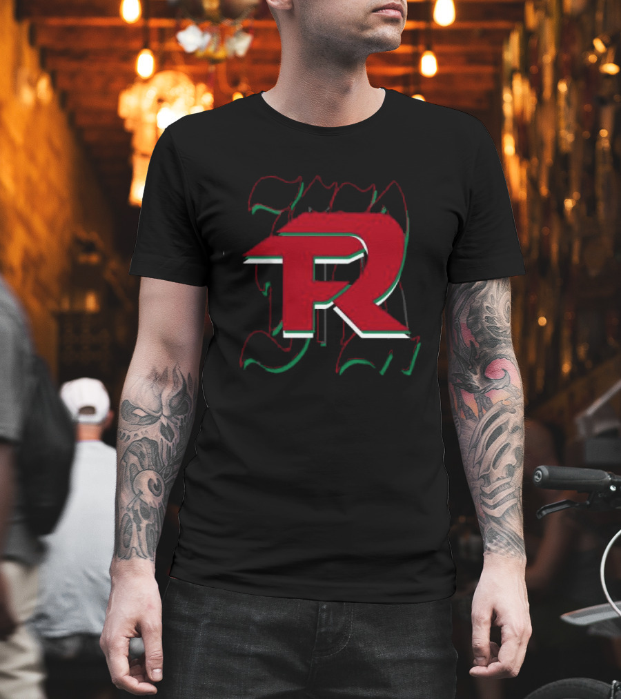 Fuerza Regida En Vivo Black FR Red And Green Mexican Flag T-Shirt
