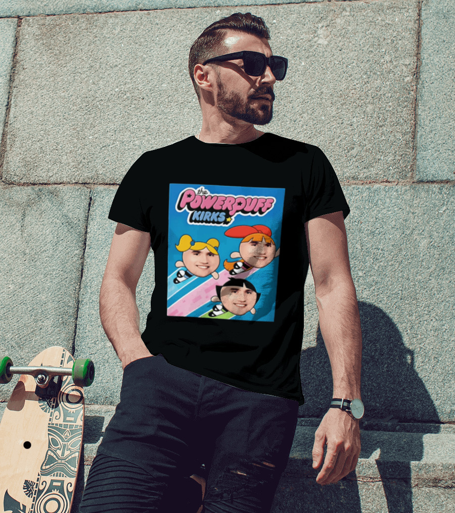 The Powerpuff Kirks Cartoon Characters Flying Faces T-Shirt