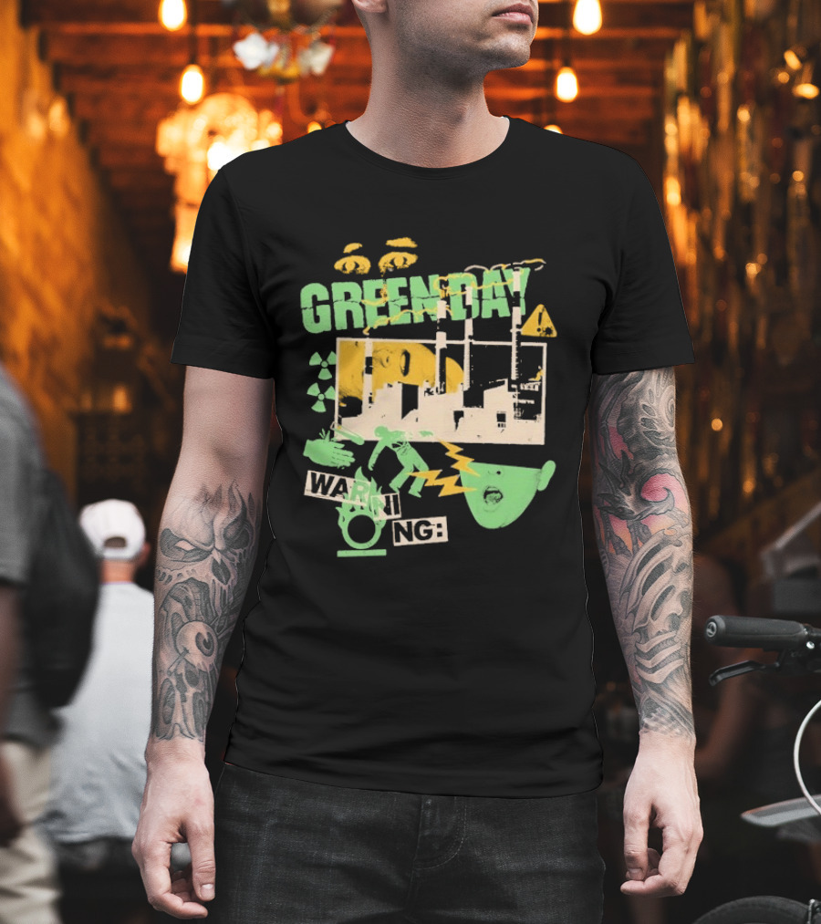 Green Day Warning Power Plant Radiation Hazard T-Shirt