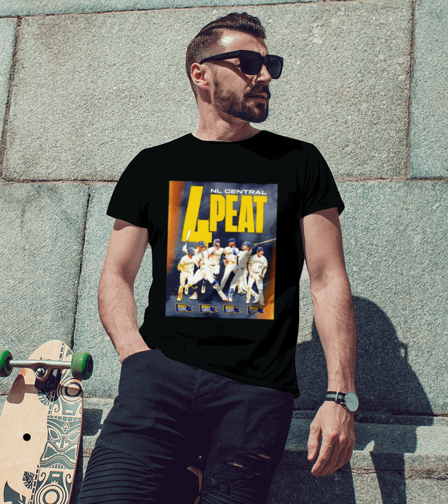 Milwaukee Brewers 4 Peat NL Central Champs 2023 2026 Players Edition T-Shirt