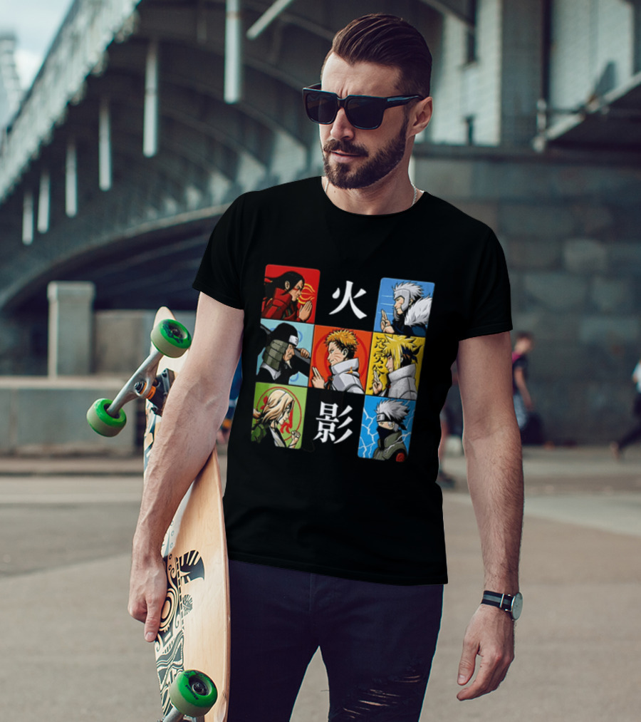 Naruto Leaf Village Hokage Characters Japanese T-Shirt