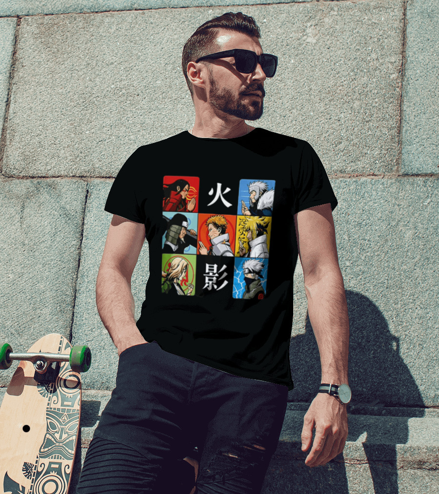 Naruto Leaf Village Hokage Characters Japanese T-Shirt