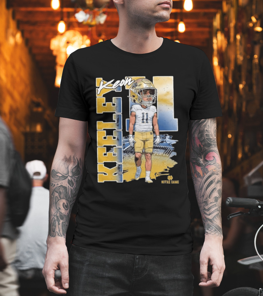 Notre Dame Fighting Irish Keon Keeley No 11 NCAA Football Caricature T-Shirt
