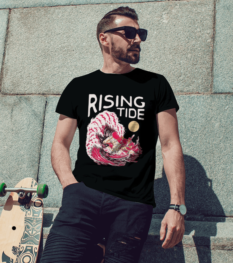 Rising Tide The Great Wave Off Kanagawa Samurai Rider T-Shirt