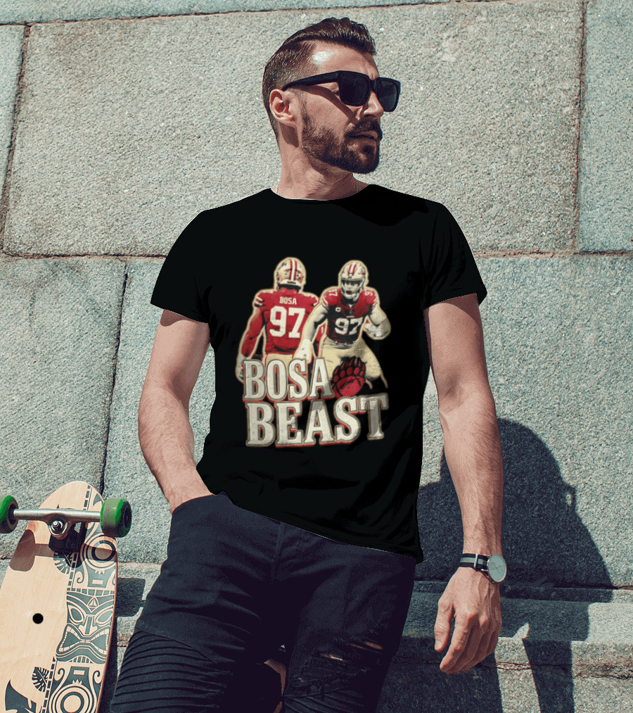 San Francisco 49ers Nick Bosa Beast Bear Claw Football Player 97 T-Shirt