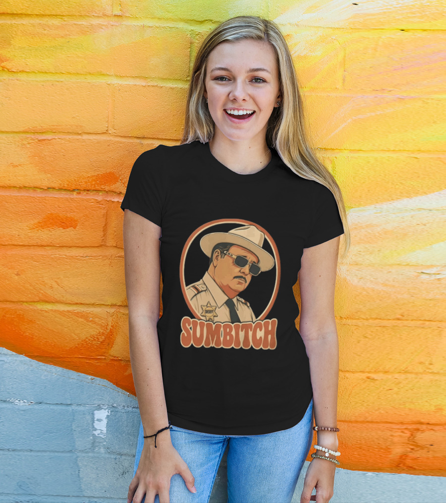 Sumbitch Sheriff Sunglasses Hat Cartoon T-Shirt
