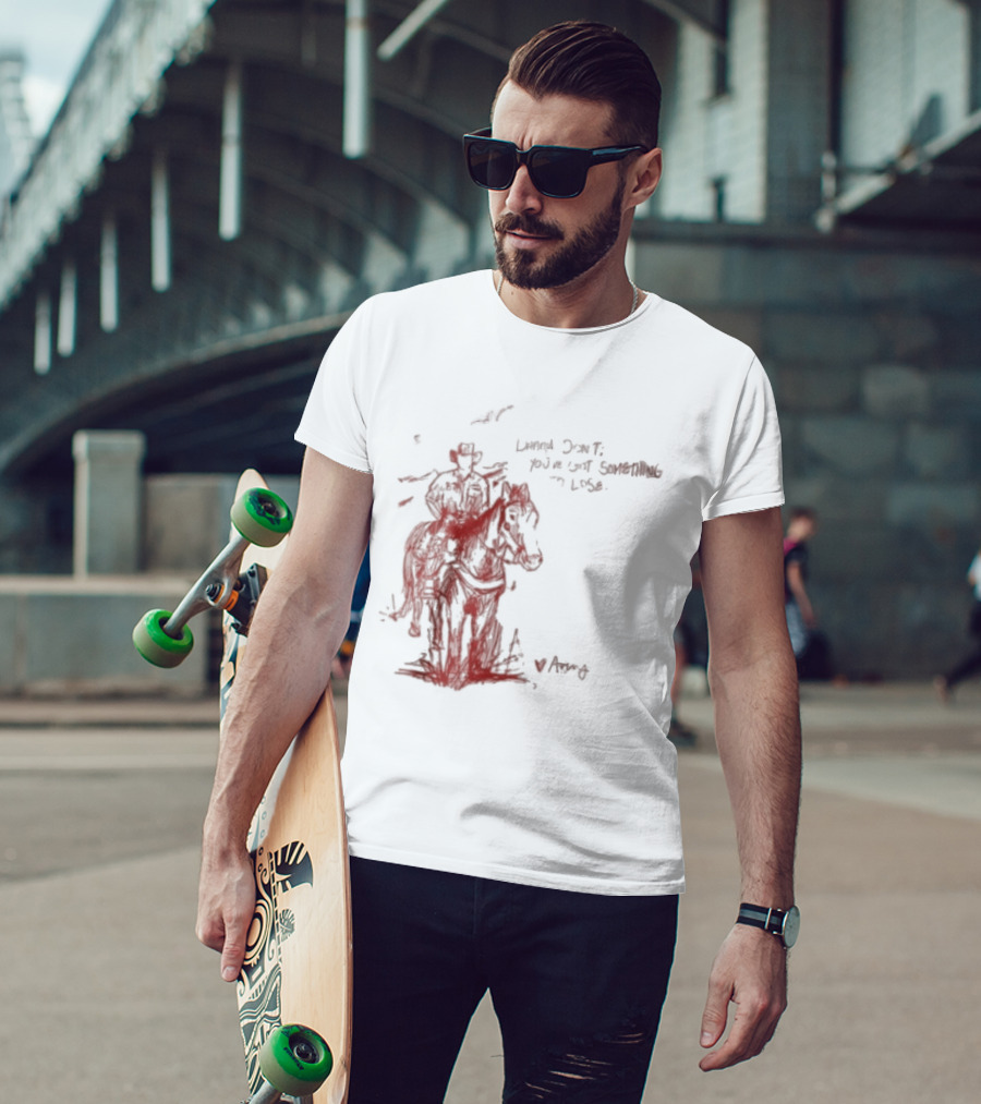 Avery Anna Danny Art Cowboy With Heart And Butterfly T-Shirt