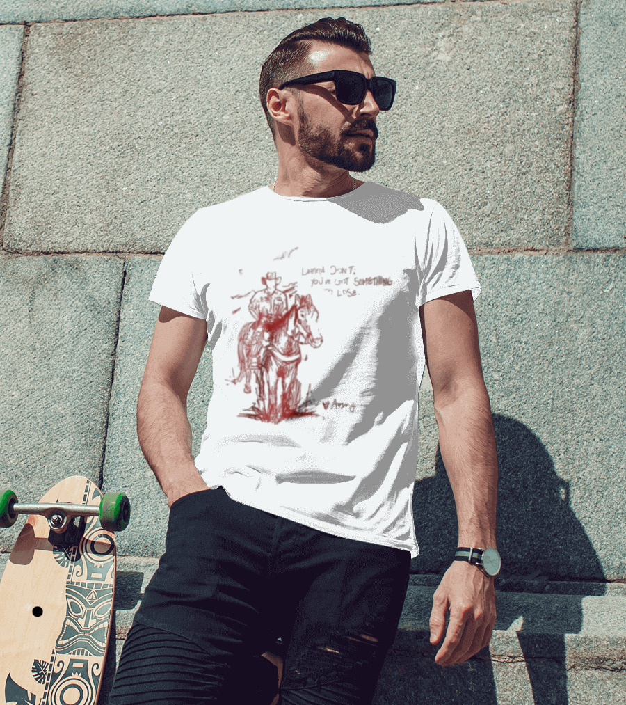 Avery Anna Danny Art Cowboy With Heart And Butterfly T-Shirt