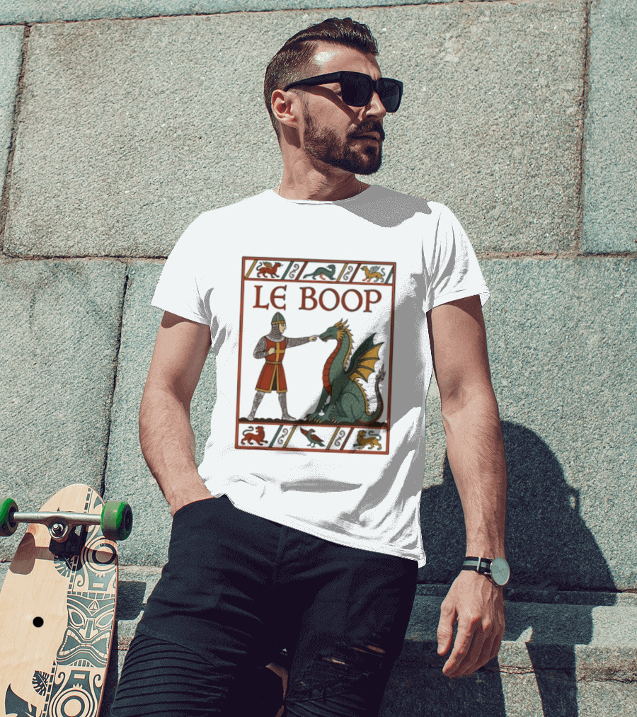 Le Boop Dragon And Knight Nostalgia Fantasy T-Shirt