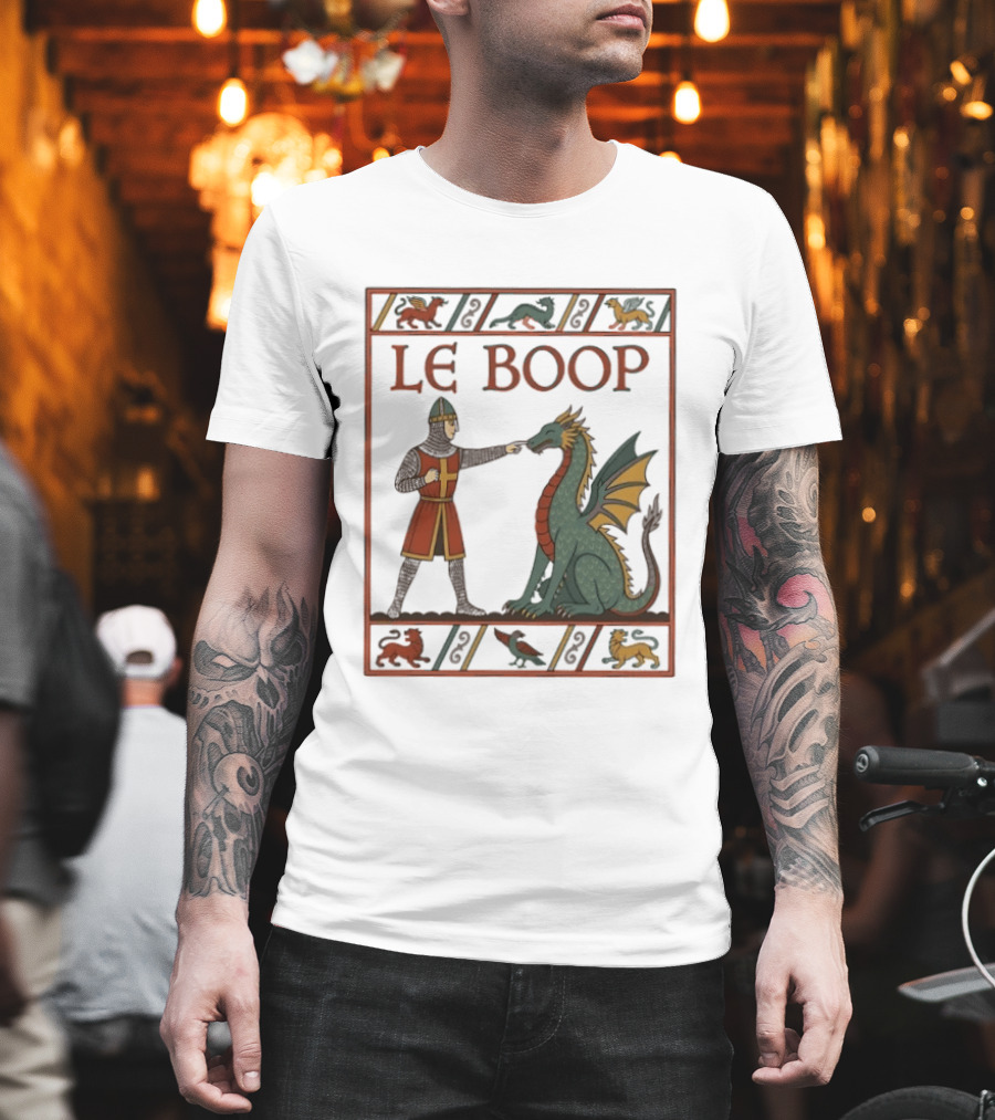 Le Boop Dragon And Knight Nostalgia Fantasy T-Shirt