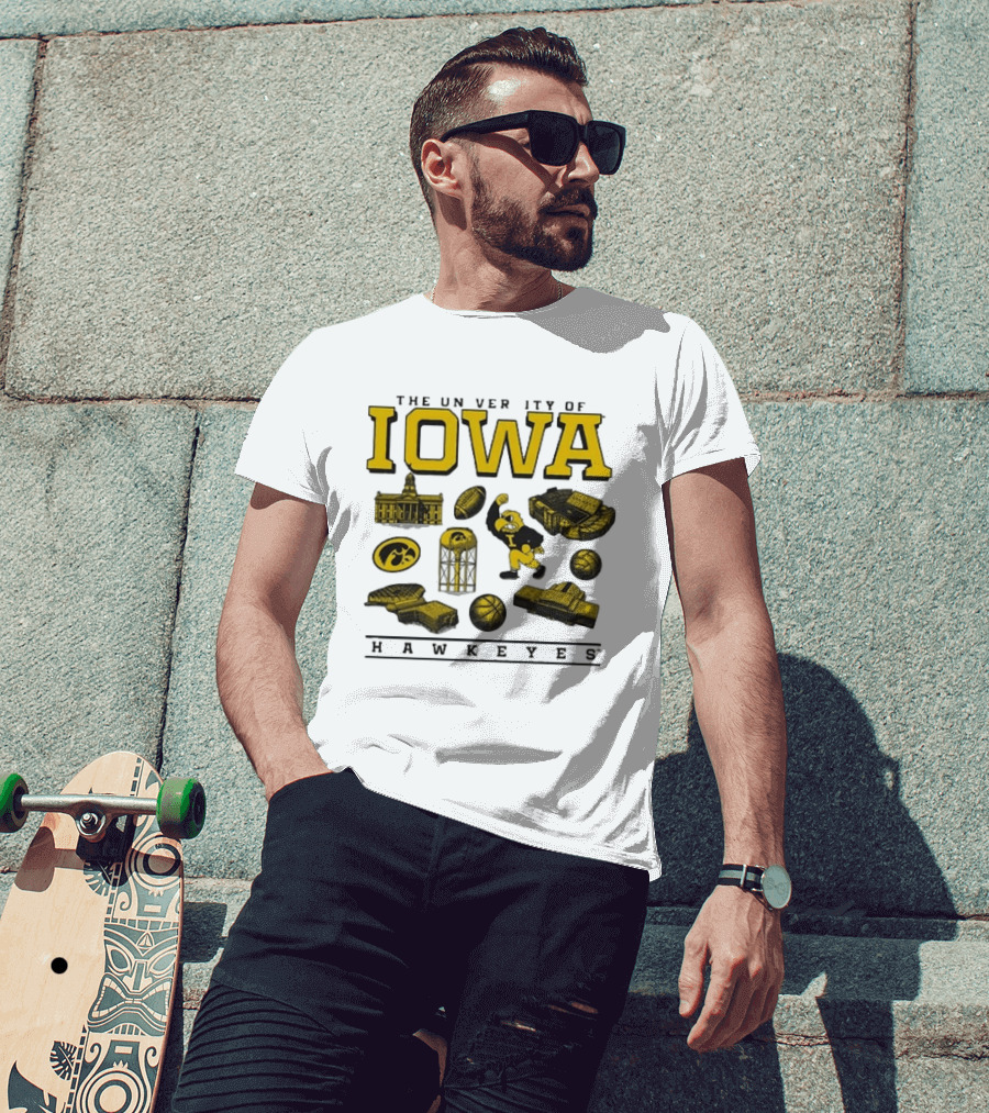 The University Of Iowa Hawkeyes Football Iconography Island T-Shirt