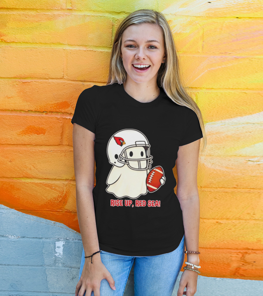 Arizona Cardinals Ghost Football Halloween Rise Up Red Sea 2026 T-Shirt