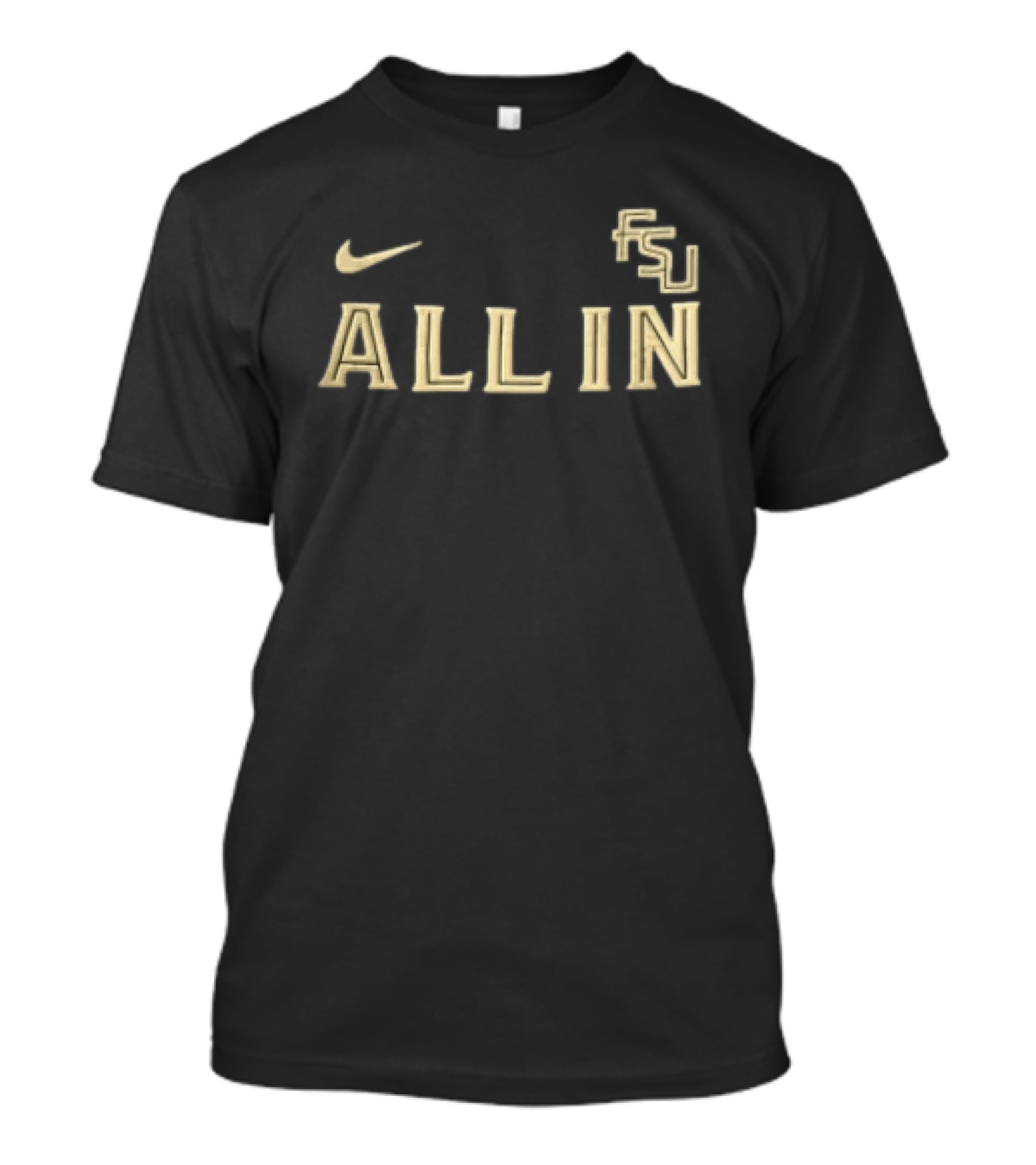 Nike Florida State University FSU All In Gold Black T-Shirt