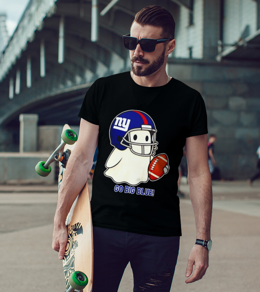 New York Giants Ghost Go Big Blue Halloween 2026 Football T-Shirt